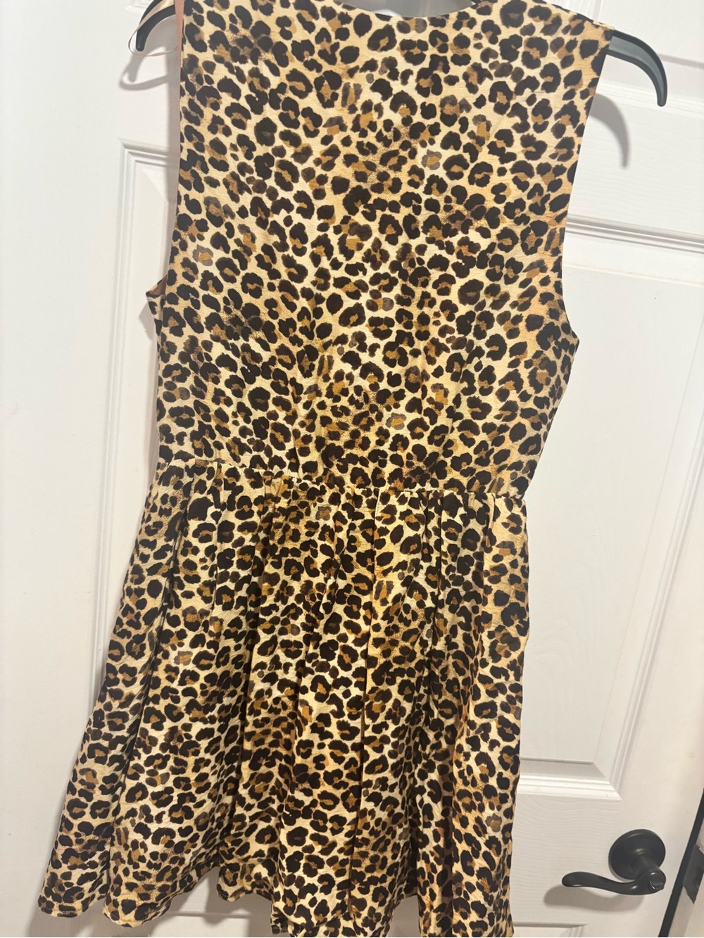 Klisi Sleeveless Leopard Print Skater Dress - Tan, Brown & Black